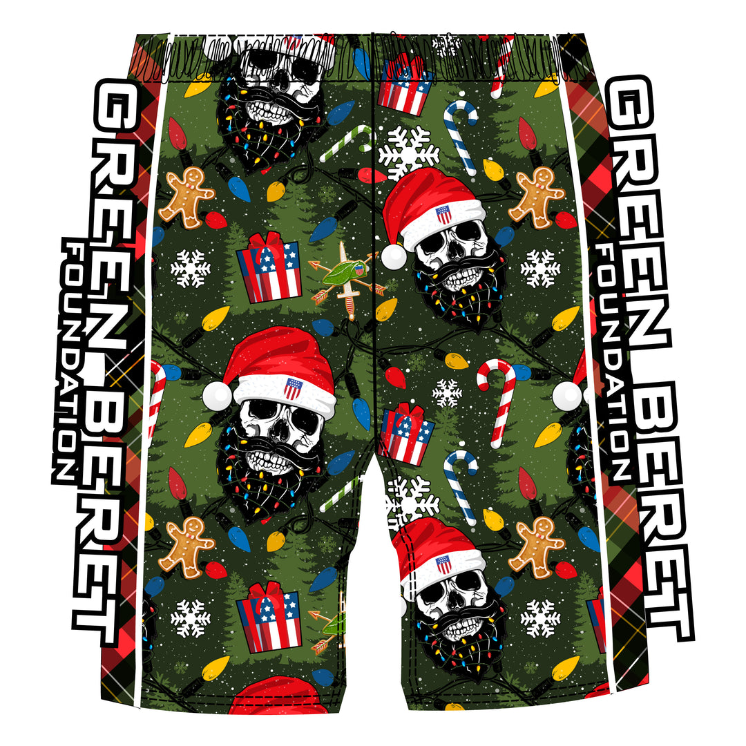 Boys & Mens Green Beret Bearded Bastards Holiday Short