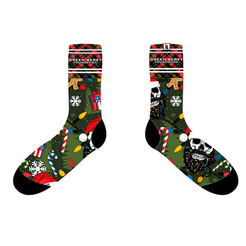 Adult Green Beret Bearded Bastards Holiday Crew Sock