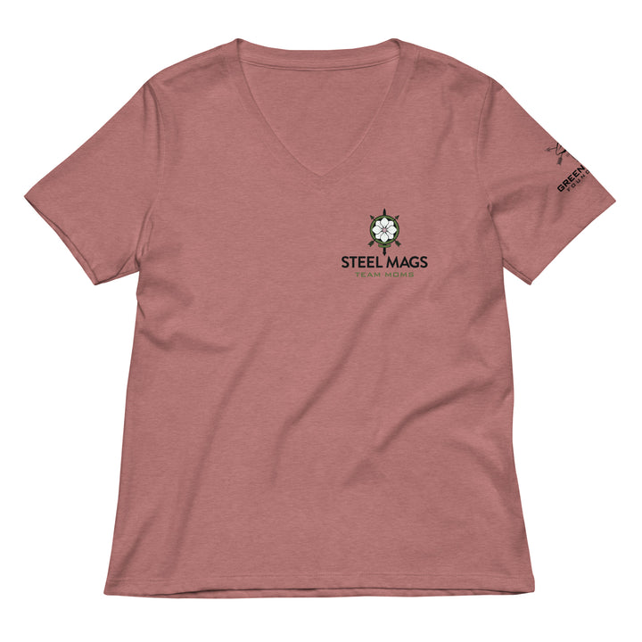 Steel Mags Team Moms relaxed v-neck t-shirt