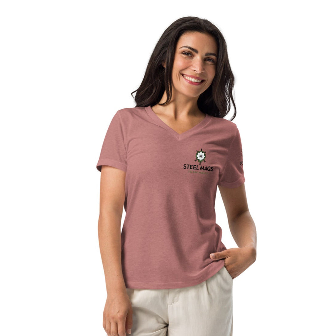 Steel Mags Team Moms relaxed v-neck t-shirt