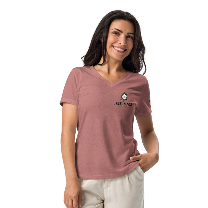Steel Mags Team Moms relaxed v-neck t-shirt