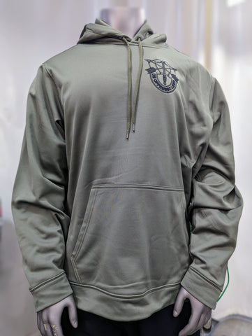 GBF Military Green Performance Mid-Weight Pullover with Embroidered Logo